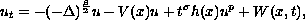 $$
u_t = -(-\Delta)^{\frac{\beta}{2}}u - V(x)u + t^\sigma h(x)u^p + W(x,t),
$$