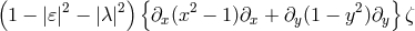 ( 2 2){ 2 2 } 1 &minus; |𝜀| &minus; |&lambda;| &part;x (x &minus; 1 )&part;x + &part;y (1 &minus; y )&part;y &zeta;