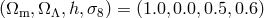 (&Omega; ,&Omega; ,h,&sigma; ) = (1.0,0.0,0.5,0.6) m &Lambda; 8