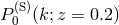 (S) P 0 (k;z = 0.2)