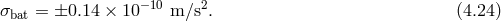σ = ±0.14 × 10−10 m ∕s2. (4.24 ) bat