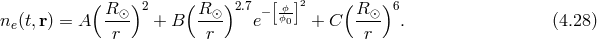 ( ) ( ) [ ]2 ( ) R⊙--2 R-⊙- 2.7 − ϕϕ0- R-⊙- 6 ne(t,r) = A r + B r e + C r . (4.28 )