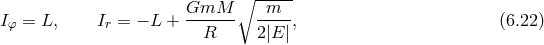 ∘ ----- GmM m Iφ = L, Ir = − L + --R---- 2-|E-|, (6.22 )