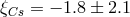 ξ = − 1.8 ± 2.1 Cs