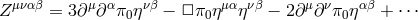 μναβ μ α νβ μα νβ μ ν αβ Z = 3∂ ∂ π0η − □ π0η η − 2∂ ∂ π0η + ⋅⋅⋅